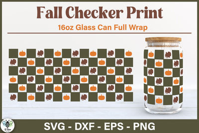 Fall Glass Can SVG | Full Wrap for Beer Can Glass SVG B Renee Design 