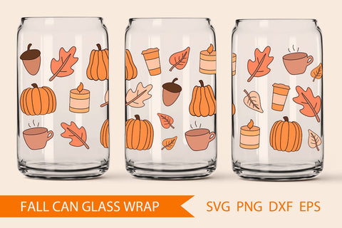 Fall Glass can wrap svg SVG KMarinaDesign 