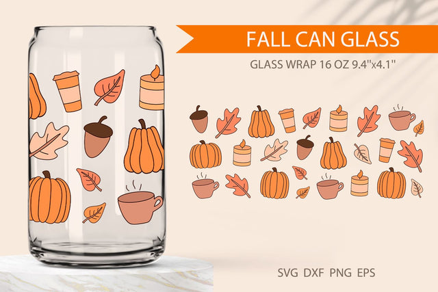 Fall Glass can wrap svg SVG KMarinaDesign 