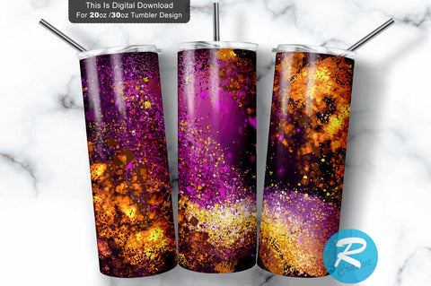 Fall Glitter Milky way Purple 20 oz / 30 oz Tumbler PNG Sublimation Regulrcrative 