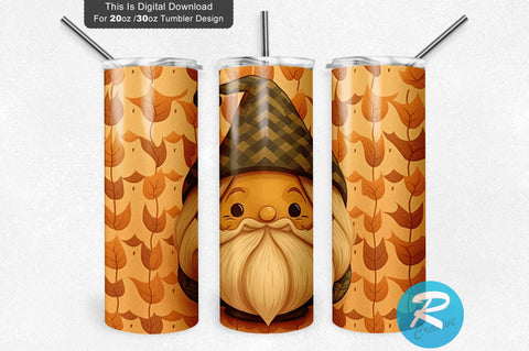 Fall Gnome 20 oz / 30 oz Tumbler PNG Sublimation Regulrcrative 