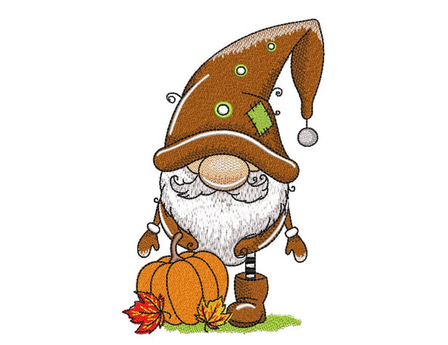 Fall Gnome Embroidery Design, 3 sizes Embroidery/Applique DESIGNS Nino Nadaraia 