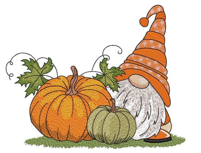 Fall Gnome Embroidery Design, 3 sizes, Instant Download Embroidery/Applique DESIGNS Nino Nadaraia 