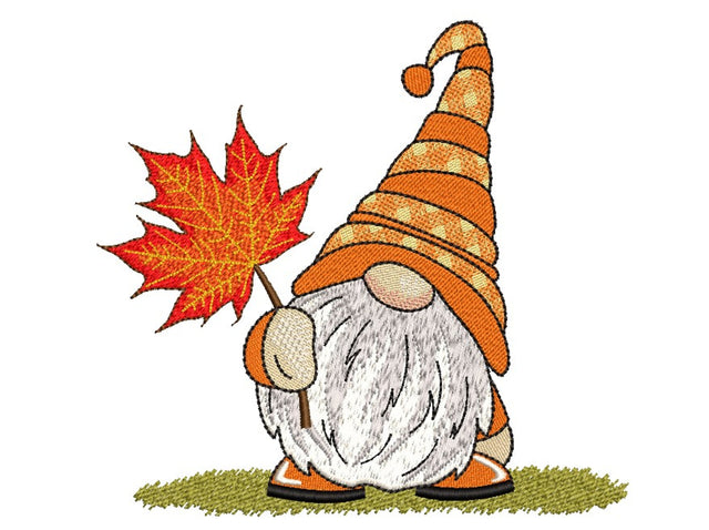 Fall Gnome Embroidery Design, 3 sizes, Instant Download Embroidery/Applique DESIGNS Nino Nadaraia 