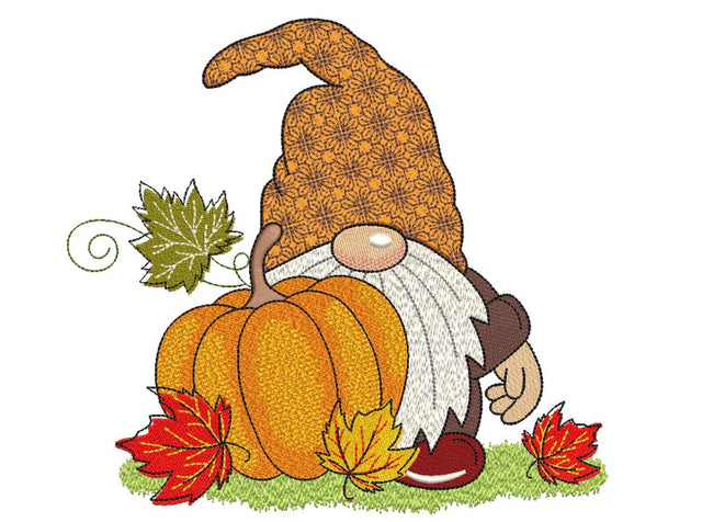 Fall Gnome Embroidery Design, 4 sizes, Instant Download Embroidery/Applique DESIGNS Nino Nadaraia 