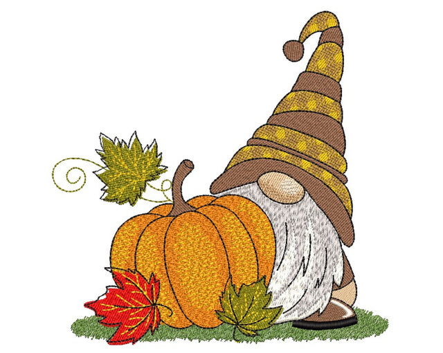 Fall Gnome Embroidery Design, 5 sizes, Instant Download Embroidery/Applique DESIGNS Nino Nadaraia 