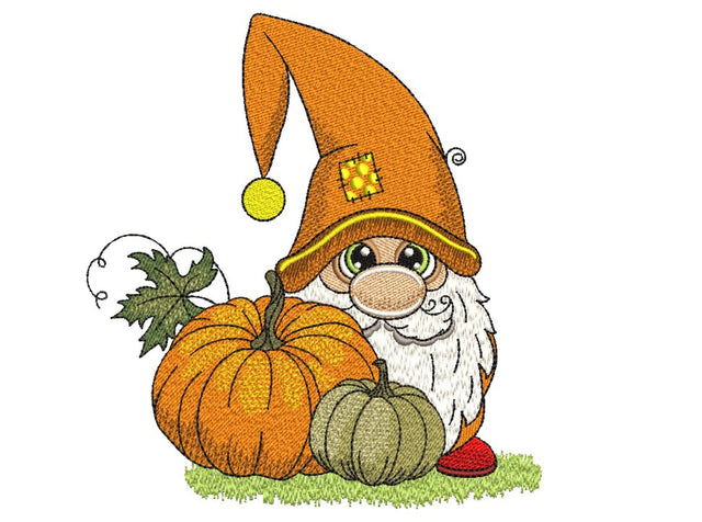 Fall Gnome Embroidery Design, 5 sizes, Instant Download Embroidery/Applique DESIGNS Nino Nadaraia 