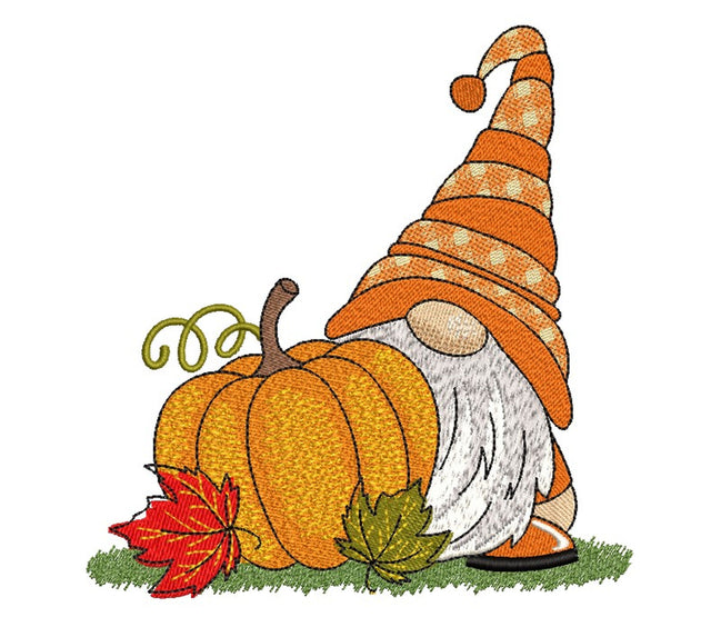 Fall Gnome Embroidery Design, 5 sizes, Instant Download Embroidery/Applique DESIGNS Nino Nadaraia 