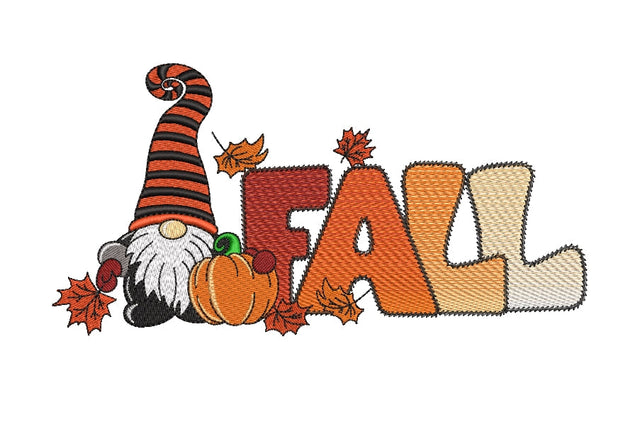 Fall Gnome embroidery design, autumn embroidery, 4 sizes, instant download. Embroidery/Applique DESIGNS ArtEMByNatalia 