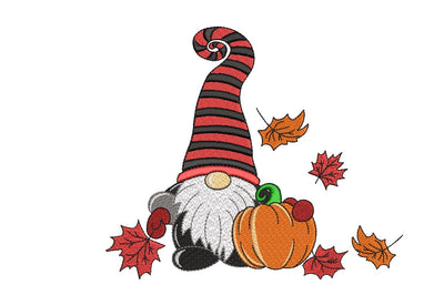 Fall Gnome embroidery design, autumn embroidery, 5 sizes, instant download. Embroidery/Applique DESIGNS ArtEMByNatalia 