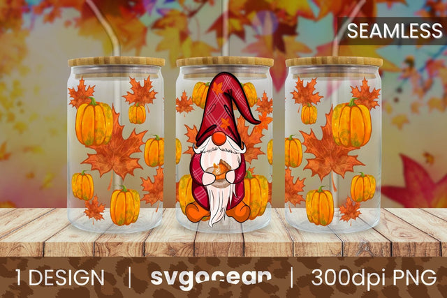 Fall Gnome Libbey Wrap | Beer Can | 16 Oz Libbey Glass SVG SvgOcean 