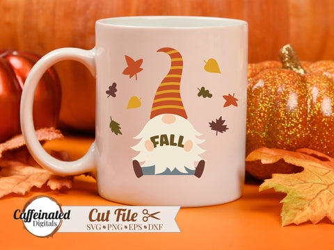 Fall Gnome svg, Fall Leaves SVG Caffeinated SVGs 