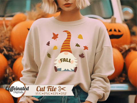 Fall Gnome svg, Fall Leaves SVG Caffeinated SVGs 
