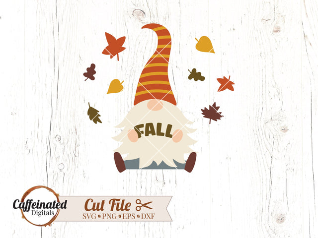 Fall Gnome svg, Fall Leaves SVG Caffeinated SVGs 
