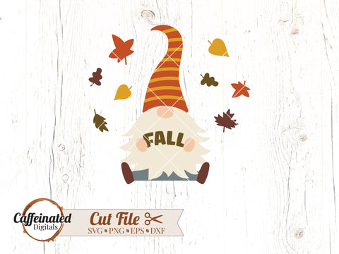 Fall Gnome svg, Fall Leaves SVG Caffeinated SVGs 