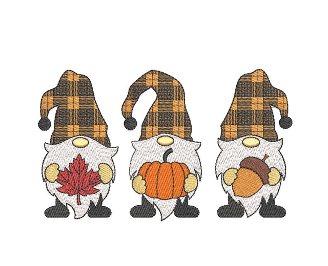 Fall Gnomes embroidery design, autumn embroidery, 4 sizes, instant download. Embroidery/Applique DESIGNS ArtEMByNatalia 