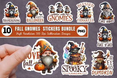 Fall Gnomes Stickers Bundle Sublimation Regulrcrative 