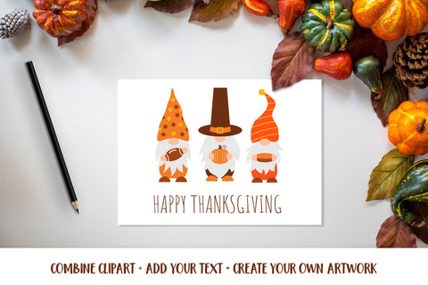 Fall gnomes SVG bundle. Thanksgiving gnomes clipart set. SVG LaBelezoka 