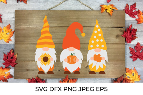 Fall gnomes SVG. Cute cartoon autumn gnomes SVG LaBelezoka 