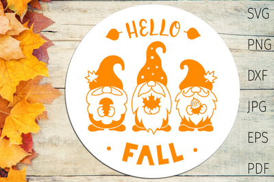 Fall gnomes svg, Hello fall svg, fall sign, Autumn gnome SVG Digital Rainbow Shop 