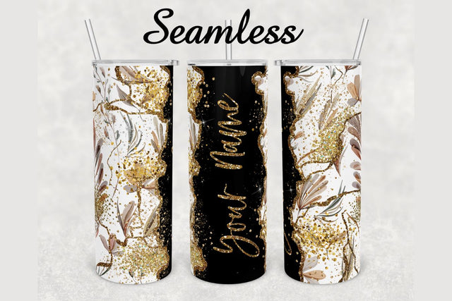 Fall Gold Glitter Marble Tumbler sublimation design 20 oz skinny tumbler wrap Sublimation BambinaCreations 