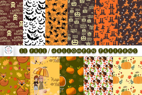 Fall Halloween Pattern SVG Graphic House Design 