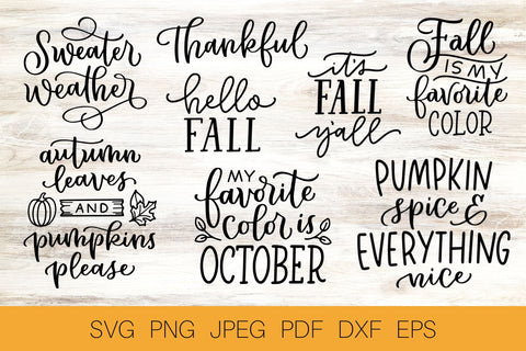 Fall Hand Lettered SVG Bundle | Fall Quotes SVG Cerebrations 