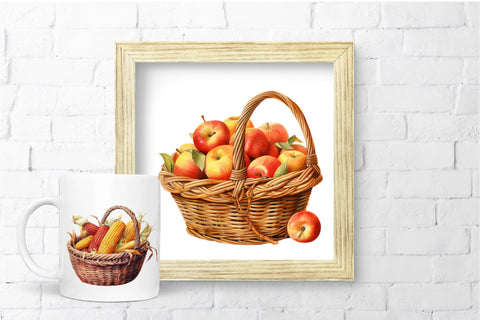 Fall Harvest Clipart Bundle, Watercolor Autumn Clipart PNG Sublimation OrangeBrushStudio 
