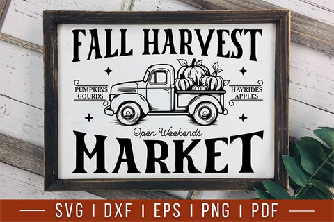 Fall Harvest Market - Fall Farmhouse Sign SVG SVG CraftLabSVG 