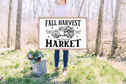 Fall Harvest Market - Fall Farmhouse Sign SVG SVG CraftLabSVG 
