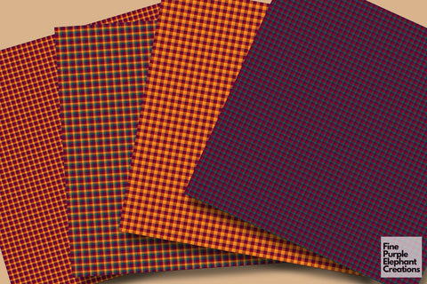 Fall Harvest Plaid | Texture Background Digital Pattern Fine Purple Elephant Creations 