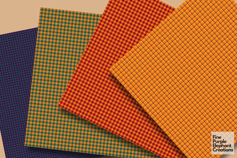 Fall Harvest Plaid | Texture Background Digital Pattern Fine Purple Elephant Creations 