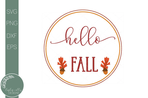 Fall Home Round Sign SVG-Farmhouse Fall SVG SVG Linden Valley Designs 