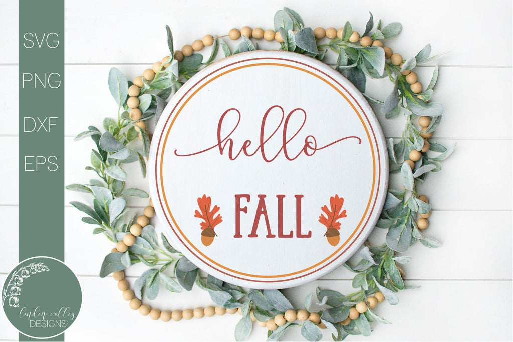 Fall Home Round Sign SVG-Farmhouse Fall SVG - So Fontsy