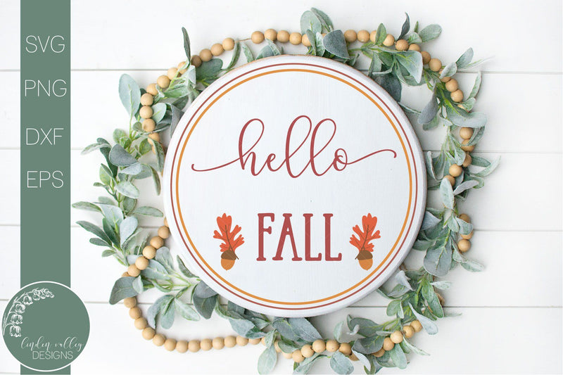Fall Home Round Sign SVG-Farmhouse Fall SVG SVG Linden Valley Designs 