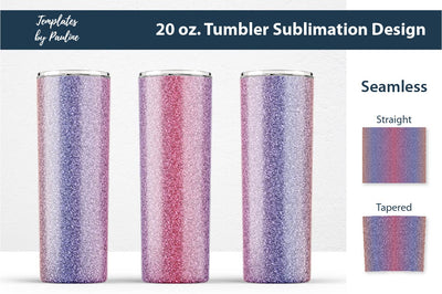 Fall Hot Pink Glitter Seamless Skinny Tumbler Sublimation Wrap PNG Sublimation Templates by Pauline 