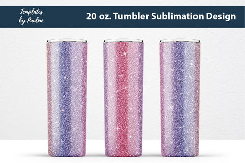 Fall Hot Pink Sparkle Seamless Skinny Tumbler Sublimation Wrap PNG Sublimation Templates by Pauline 