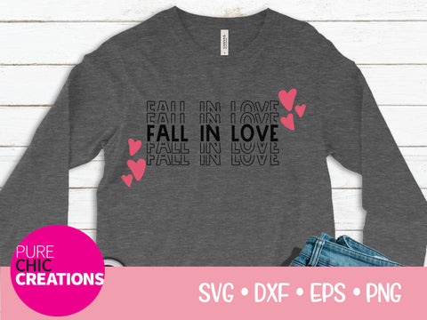 Fall In Love - Cricut - Silhouette - svg - dxf - eps - png - Digital File - SVG Cut File - Quote SVG - svg clipart - quote clipart - Cute Quotes SVG Pure Chic Creations 