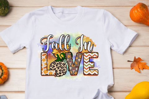 Fall in love Sublimation PNG, Sublimation Fall Design Sublimation Regulrcrative 