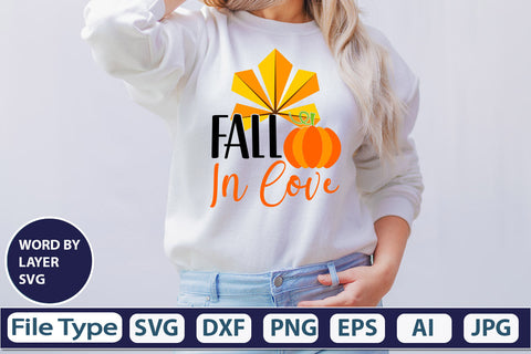 Fall In Love SVG Cut File SVGs,quotes-and-sayings,food-drink mini-bundles,print-cut,on-sale Clipart Clip Art Sublimation or Vinyl Shirt Design SVG DesignPlante 503 