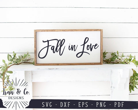 Fall In Love SVG Files | Fall Quote SVG | Autumn SVG | Farmhouse Sign SVG | Fall Wedding SVG | Commercial Use | Cricut | Silhouette | Digital Cut Files (1055967222) SVG Ivan & Co. Designs 