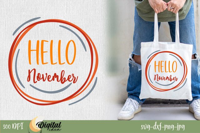 Fall inscription SVG . Hello November SVG. SVG Evgenyia Guschina 