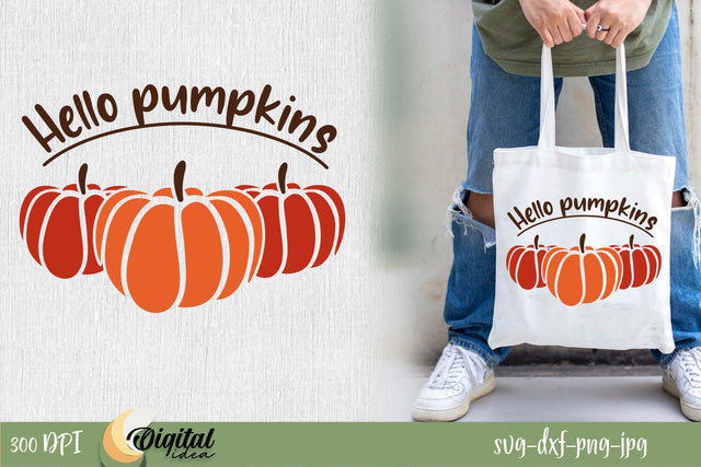 Fall inscription SVG. Hello Pumpkins SVG. SVG Evgenyia Guschina 