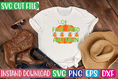 Fall into Autumn SVG Cut File SVGs, Quotes and Sayings, Food & Drink, Holiday,On Sale, SVG Studio Innate 