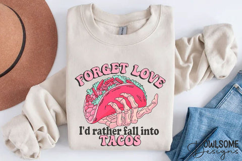 Fall Into Tacos Valentine's Day PNG Sublimation Owlsome.Designs 