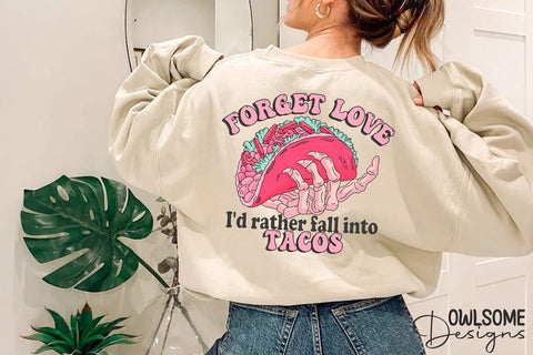 Fall Into Tacos Valentine's Day PNG Sublimation Owlsome.Designs 