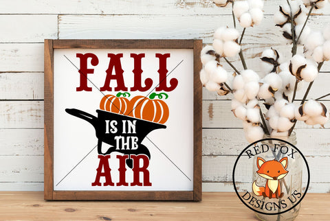 Fall Is In The Air SVG, Wheel Barrow with Pumpkins Farmhouse SVG RedFoxDesignsUS 
