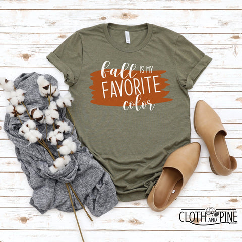 Fall Is My Favorite Color with Brush Strokes - One Knockout and One Layered SVG Cloth and Pine Designs 