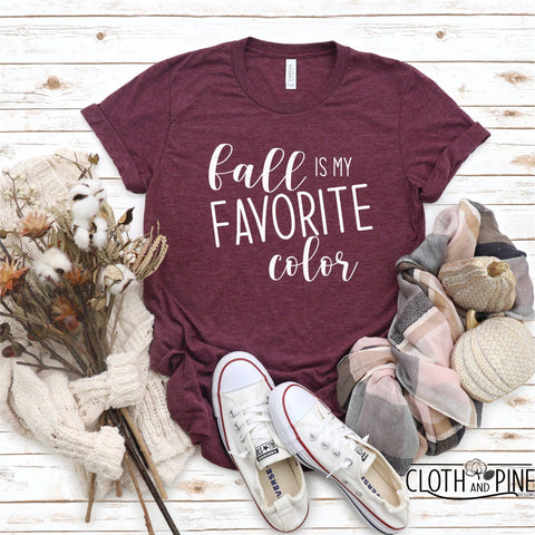 Fall Is My Favorite Color with Brush Strokes - One Knockout and One Layered SVG Cloth and Pine Designs 