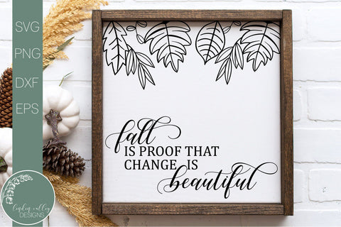 Fall Is Proof That Change Is Beautiful SVG-Autumn Quote SVG SVG Linden Valley Designs 